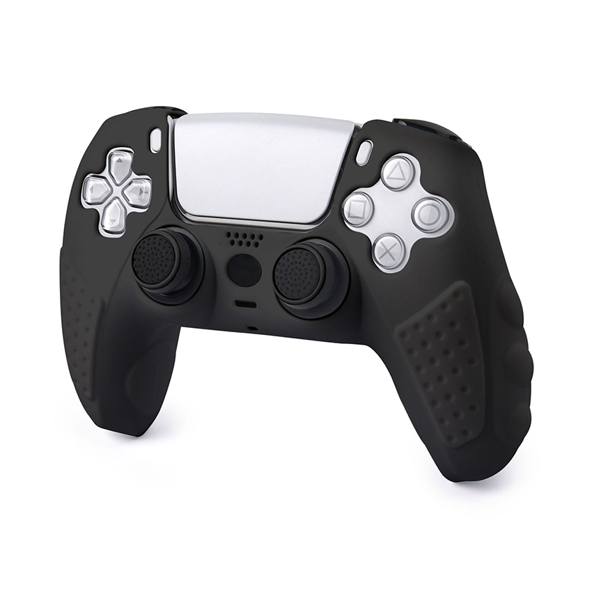 SILICON CHO TAY PS5 KÈM ĐÔI CHỤP NÚM LF0513 MÀU ĐEN - Ảnh 2