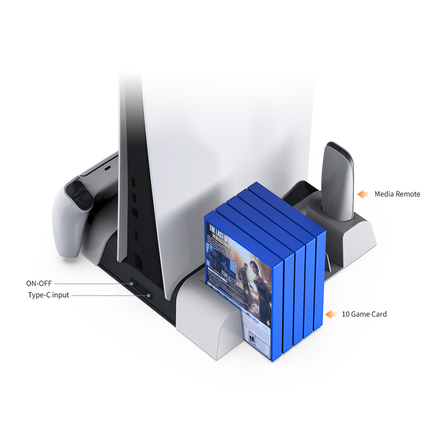 ĐẾ ĐỨNG KIÊM SẠC TẢN NHIỆT CHO PS5 DOBE TP5-0593 MÀU TRẮNG - Ảnh 4